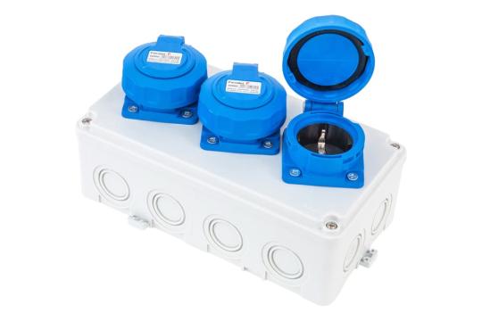 Cutie de distributie 210x110mm, tablou cu 3 prize 230V de la Ledo Line Srl