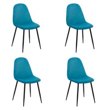 Set 4 scaune de bucatarie din catifea BUC 237X turcoaz de la European Med Prod