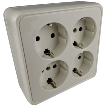 Priza 4 posturi alba aplicata 16A cu CP si protectie copii de la Ledo Line Srl