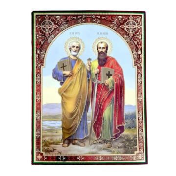 Litografie 30/40 - Sfintii apostoli Petru si Pavel