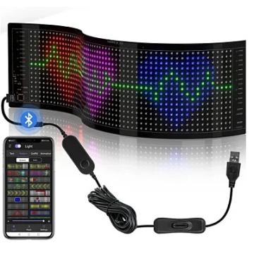Panou LED auto afisaj cu led flexibil RGB programabil