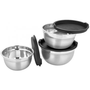 Set 3 caserole din inox cu capace din plastic Grunberg de la Startreduceri Exclusive Online Srl - Magazin Online Pentru C
