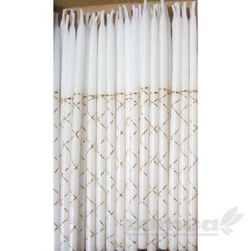 Lumanari alb cu fir, 50 buc. - Lumea de la Lumea Basmelor International Srl