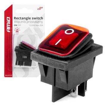 Intrerupator on/off, 12/24V, dreptunghiular, waterproof de la Auto Care Store Srl