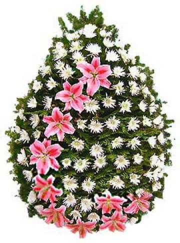 Coroana crini si crizanteme 8 de la Casa Funerara Eva Srl