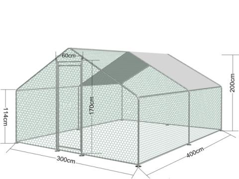 Cotet de gaini, pasari, pentru exterior 4 x 3 x 2 metri de la Baralchim Srl