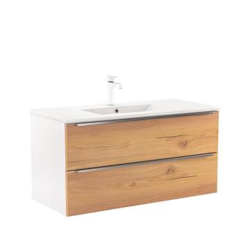 Dulap inferior Vario Trim 100 cu lavoar, stejar alb de la Leziter Kft.