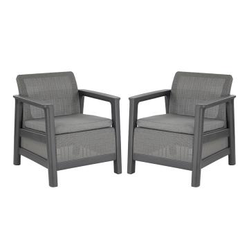 Fotoliu de gradina grafit-gri rece Scandi linea duo