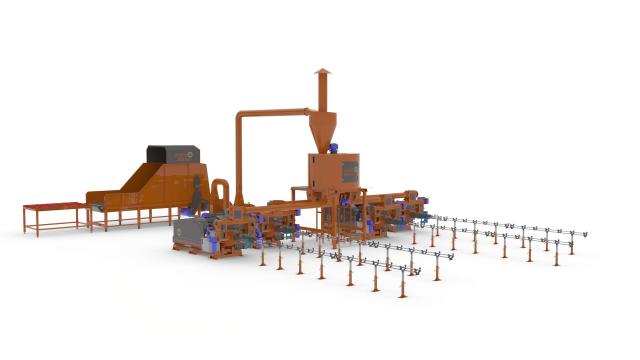 Linie brichetare rapita-paie, brichete 2400-3200 kg/ora