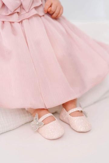 Pantofi botez fluture Babywalker MI.1658 - roz de la Andreeatex