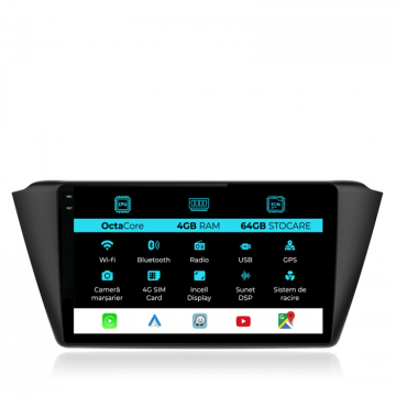 Navigatie dedicata Skoda Fabia (2014-2019), 9Inch, 4Gb Ram de la Nav Store