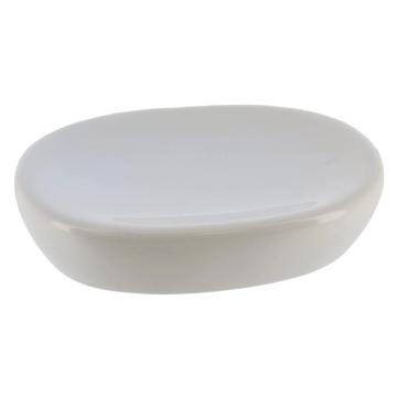Sapuniera ceramica ovala lucioasa - alba