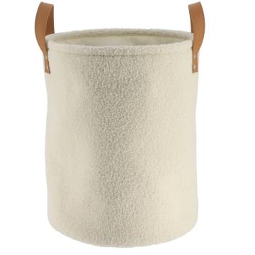 Cos rufe textil mic 30 x 38 cm - alb | organizatoare baie de la URBANIX SRL