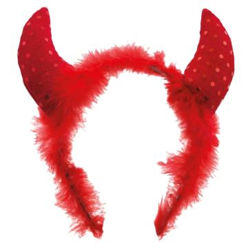 Accesoriu Halloween Bentita rosie cu coarne de diavol