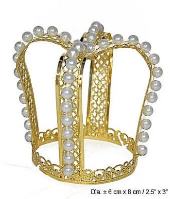 Accesoriu party Coronita printesa metalica cu perle - 53757