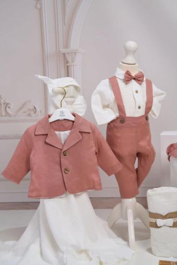 Costum de botez Dan - terracotta de la Andreeatex