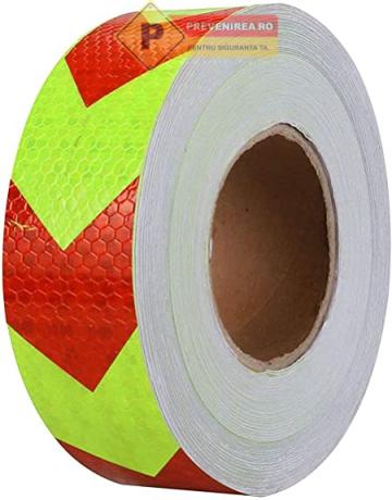 Banda de securitate reflectorizanta rosu-verde