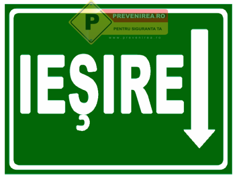 Indicator de iesire pentru usi cu sageata - semn de evacuare