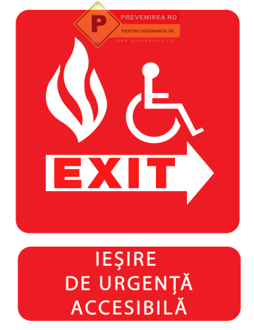 Indicator iesire de urgenta accesibila pentru persoane