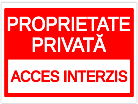 Indicator pentru interzicere proprietate privata acces