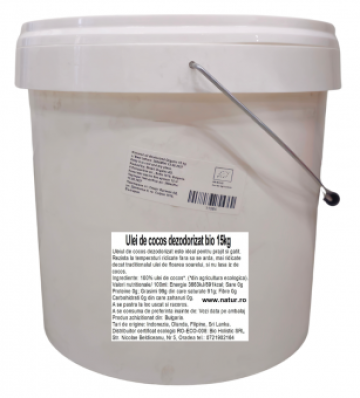 Ulei de cocos dezodorizat bio 15 kg de la Supermarket Pentru Tine Srl