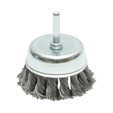 Perie sarma cupa cu fir rasucit 75mm, tija 6mm, max. 4500rpm