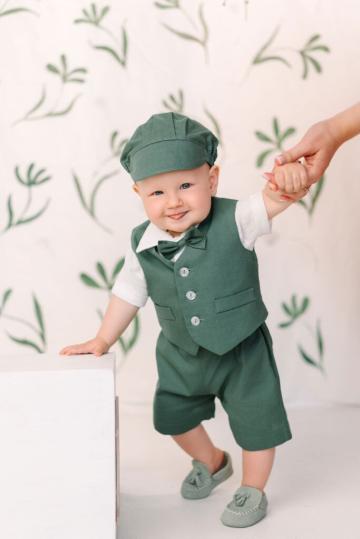 Costum botez Amos - verde olive de la Andreeatex
