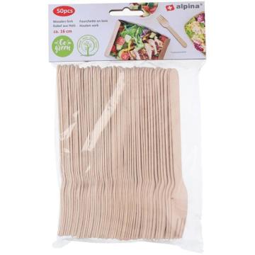 Furculite de lemn de unica folosinta Alpina 16 cm 50 buc de la Powerink Srl