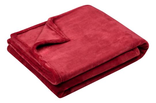 Patura Doudou 220X240 cm, culoare Rosu, 100% poliester de la URBANIX SRL