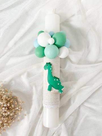 Lumanare botez Dinozaur personalizata de la Milan Handmade Srl