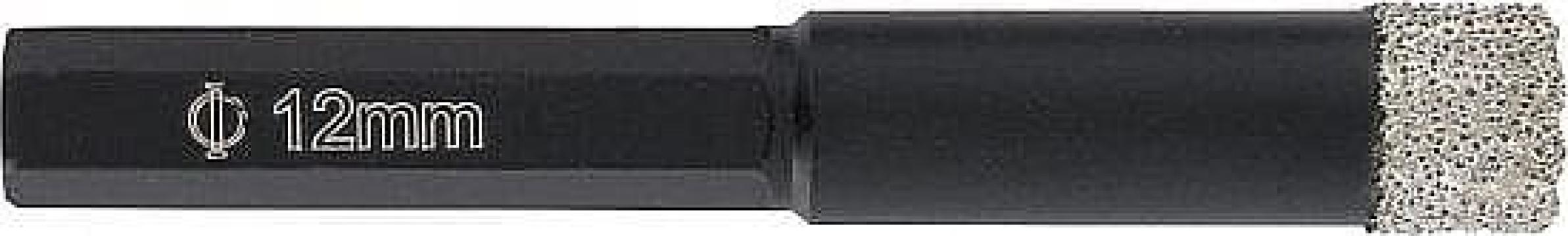 Burghiu diamantat O 12 mm, gaurire umeda