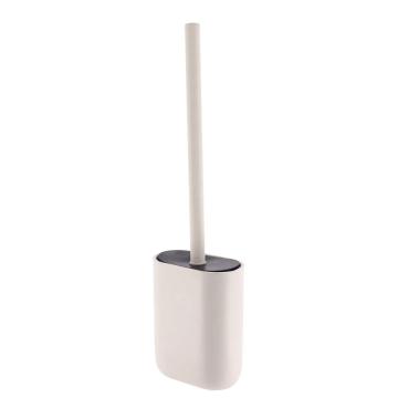 Perie de toaleta ovala - bej compozitie polirasina + PVC