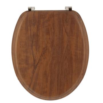 Capac toaleta 45 cm MDF prinderi inox - stejar | capace WC de la URBANIX SRL
