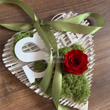 Decoratiune Inima personalizata, trandafir criogenat de la Simonne