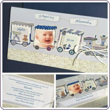 Invitatie botez baietel cu sau fara poza