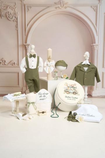 Set complet botez (trusou) - Dan - verde olive de la Andreeatex