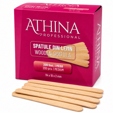 Spatule lemn medii in cutie set 200 buc - Athina de la Mezza Luna Srl